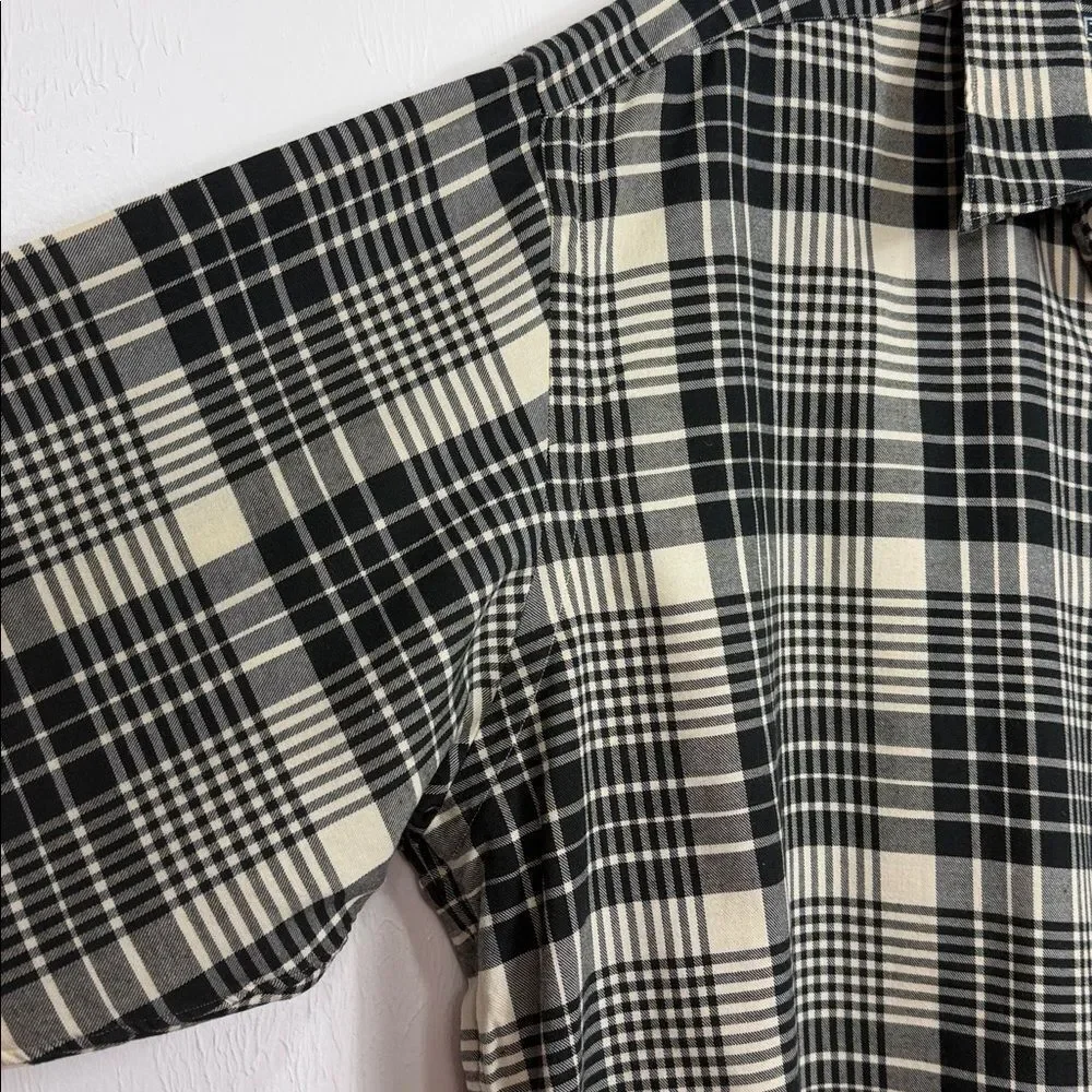 Polo Ralph Lauren Marlowe Plaid Flannel Shirt Black Cream XL